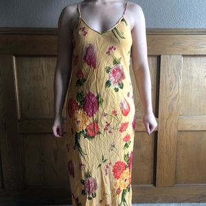 Yellow floral maxi dress